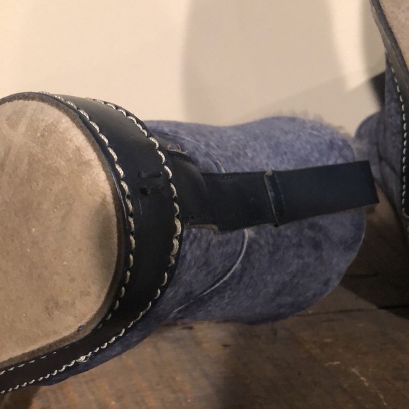 Ross & Snow Gemma Shearling  Stonewashed suede leather bootie slippers - Picture 10 of 16